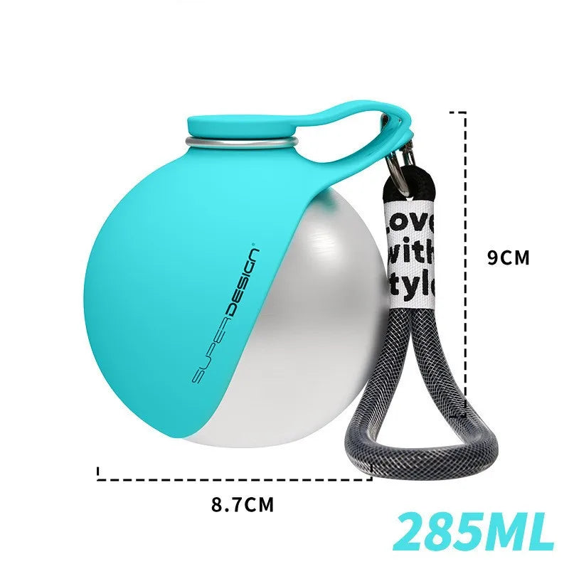 Portable Dog Water Bottle | Stainless Steel No-Spill Travel Water Dispenser with Bowl