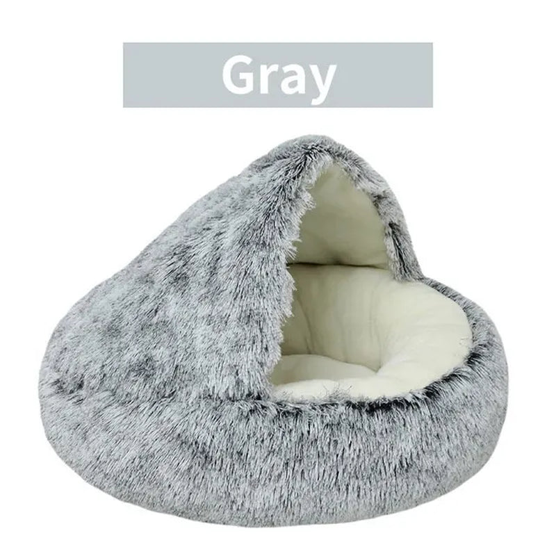 Cozy Cat Cave Bed | Soft Plush Covered Sleeping Nest for Cats & Small Dogs