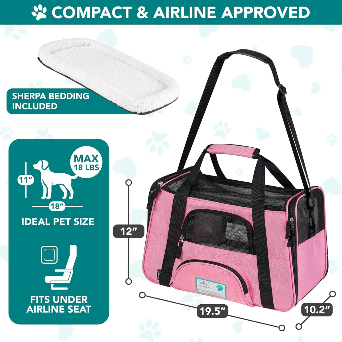 Airline-Approved Pet Carrier | Soft-Sided Travel Bag for Cats & Small Dogs
