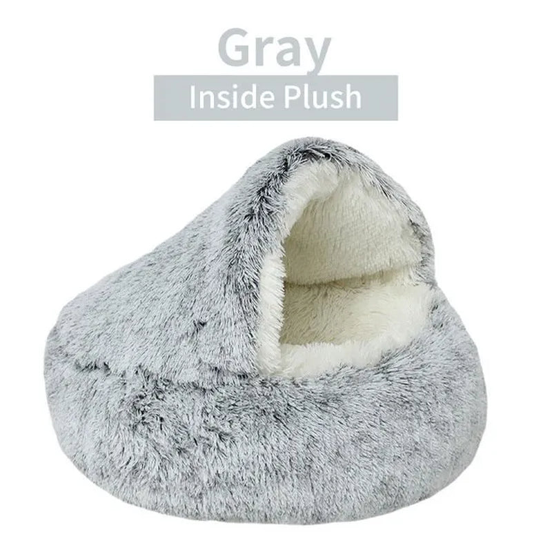 Cozy Cat Cave Bed | Soft Plush Covered Sleeping Nest for Cats & Small Dogs