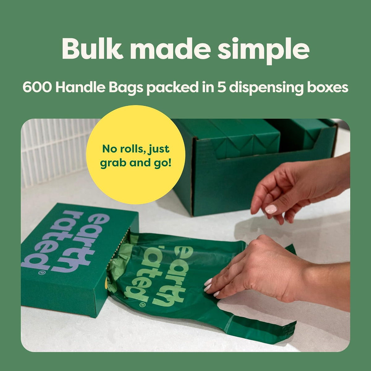 Earth Rated Dog Poo Bags | Lavender-Scented, Leak-Proof with Handles (600 Count)