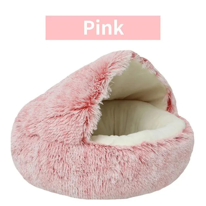 Cozy Cat Cave Bed | Soft Plush Covered Sleeping Nest for Cats & Small Dogs