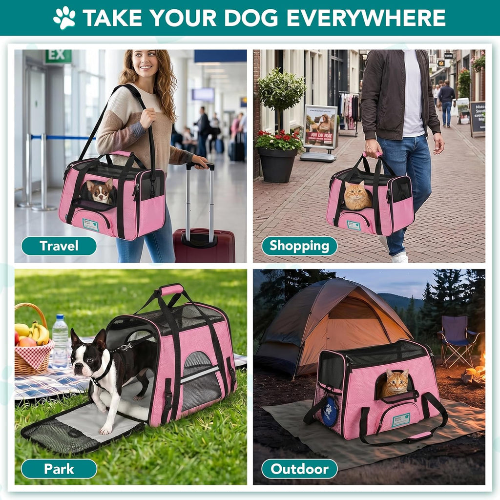 Airline-Approved Pet Carrier | Soft-Sided Travel Bag for Cats & Small Dogs