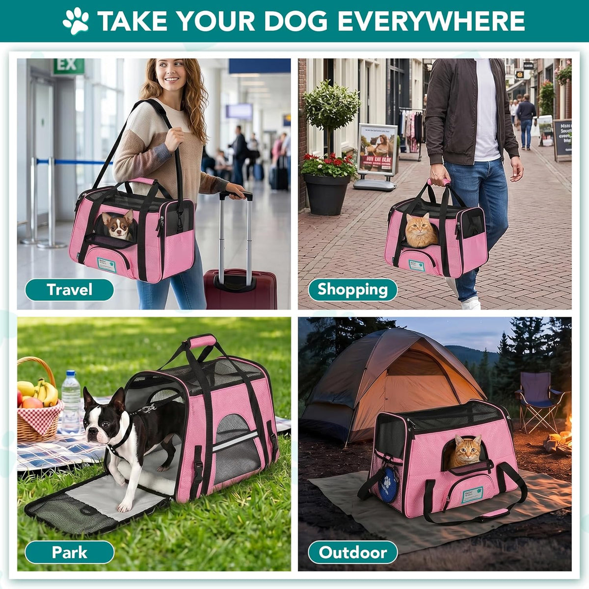 Airline-Approved Pet Carrier | Soft-Sided Travel Bag for Cats & Small Dogs