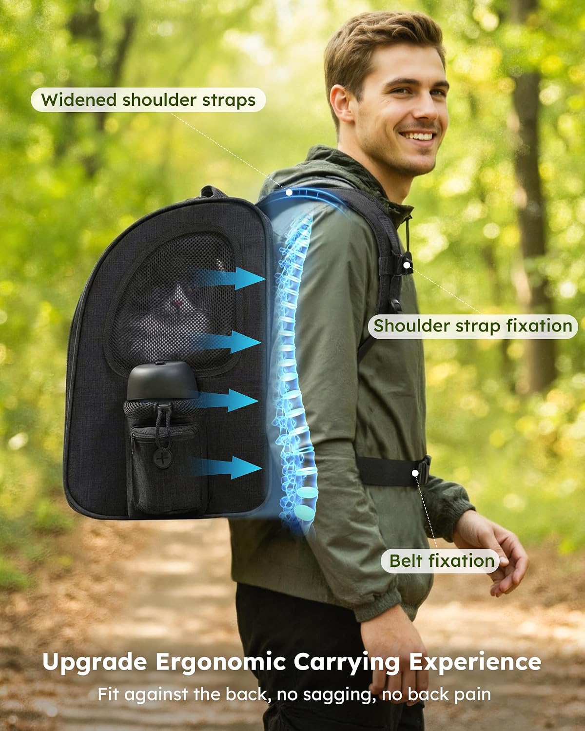 Expandable Pet Carrier Backpack | Breathable Travel Backpack for Cats & Small Dogs