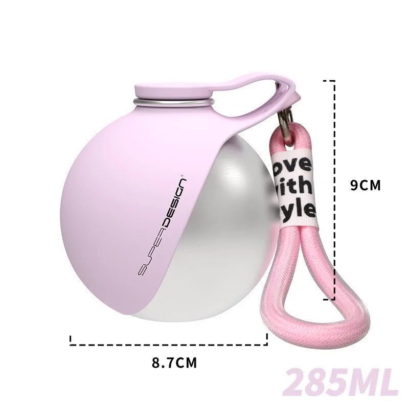 Portable Dog Water Bottle | Stainless Steel No-Spill Travel Water Dispenser with Bowl