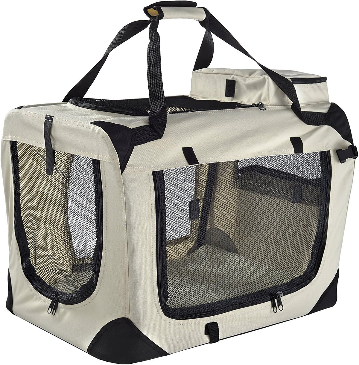 Foldable Soft-Sided Dog & Cat Travel Crate | Portable Breathable Pet Kennel