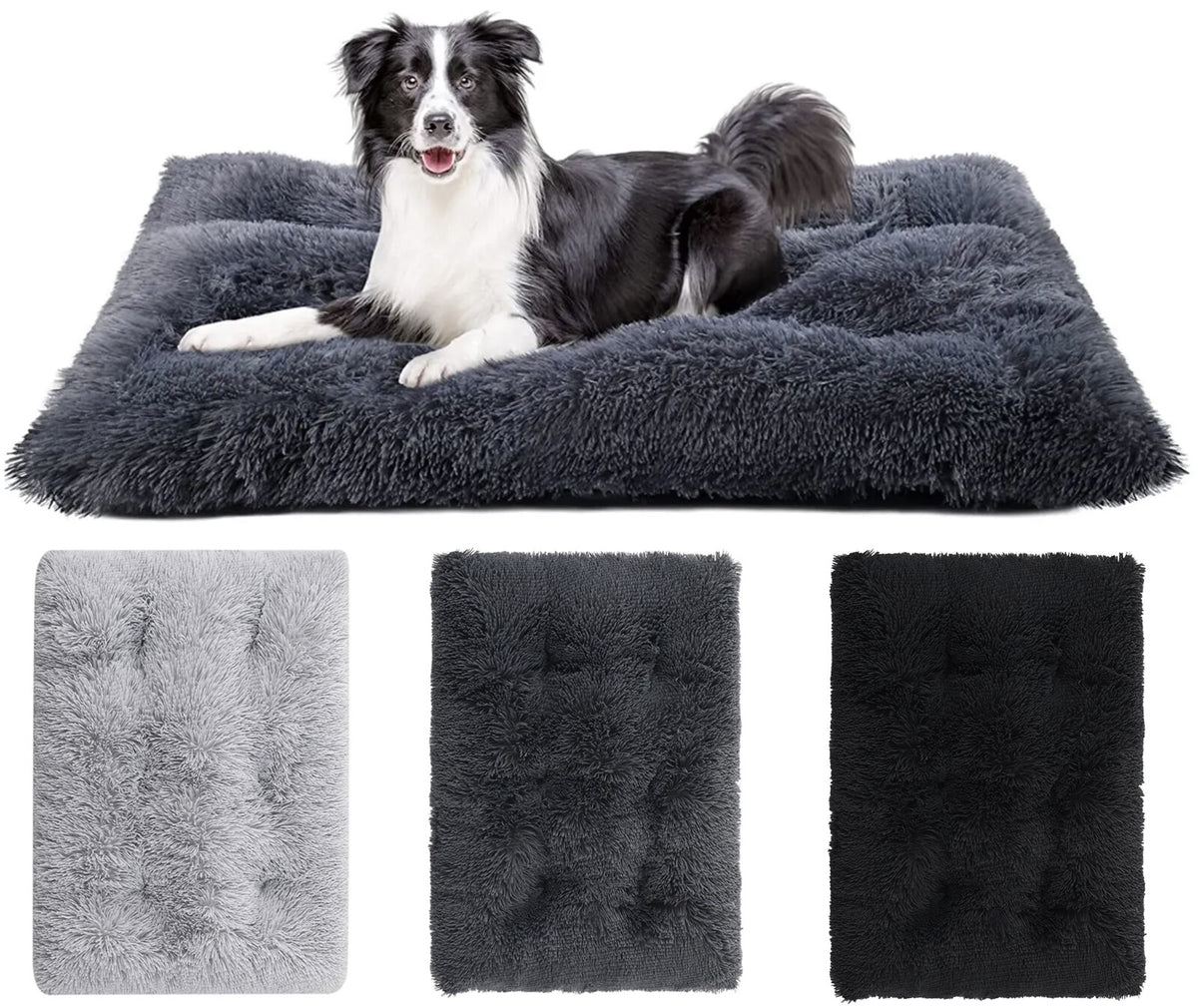 Soft Plush Dog Bed | Washable Crate Mat & Cushion for Large Dogs, XL