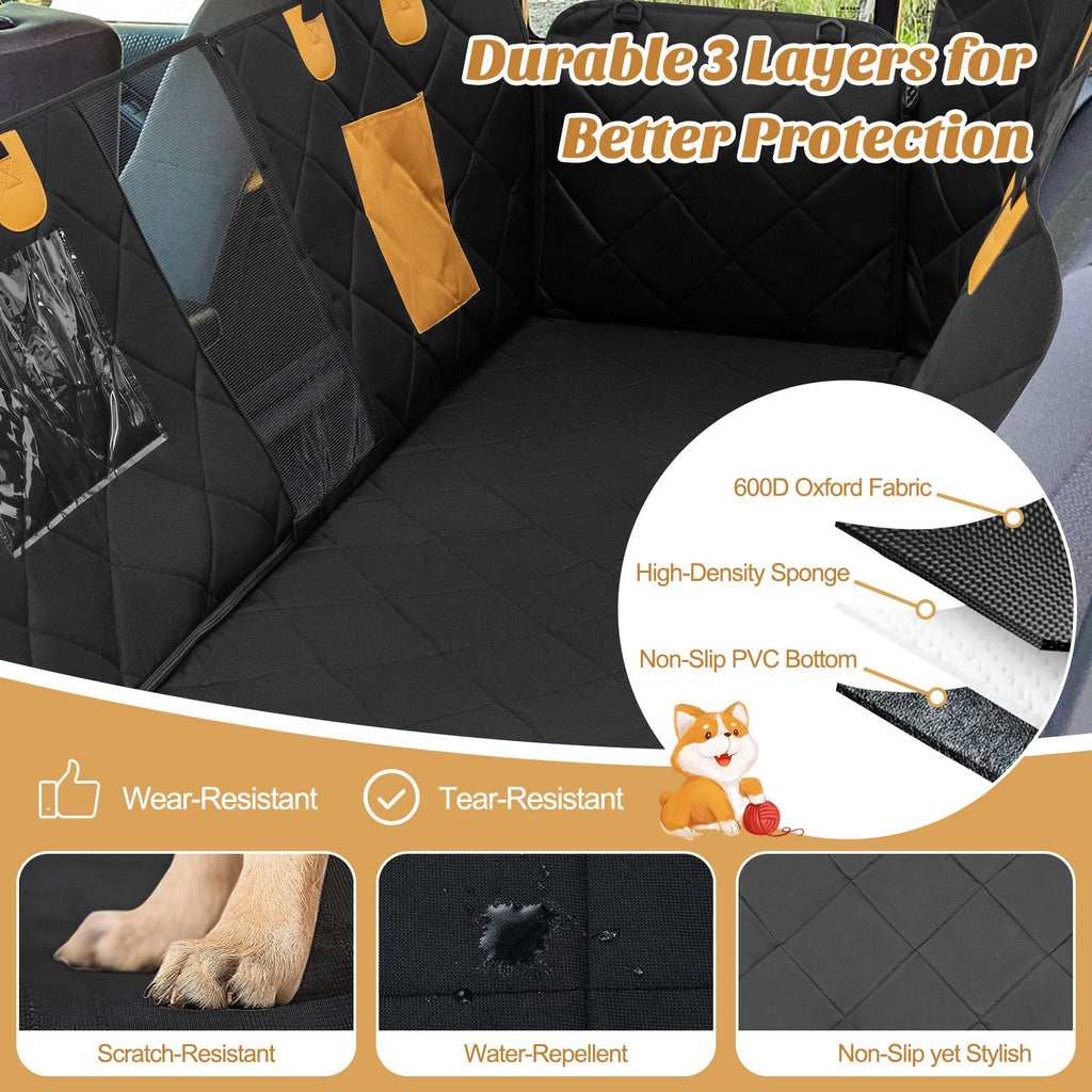 Waterproof Dog Car Seat Cover | Back Seat Hammock Protector for Pets