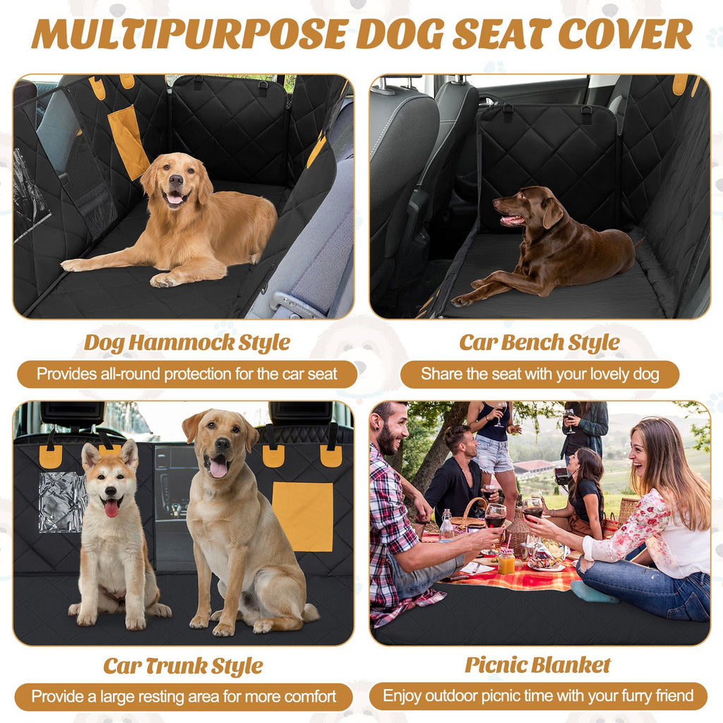Waterproof Dog Car Seat Cover | Back Seat Hammock Protector for Pets