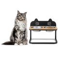 Elevated Double Cat Bowl Stand | Raised Feeding Station with Stainless Steel Bowls