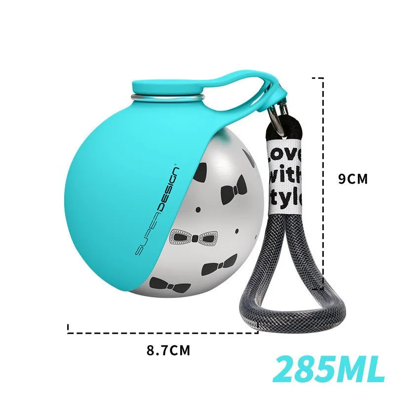 Portable Dog Water Bottle | Stainless Steel No-Spill Travel Water Dispenser with Bowl