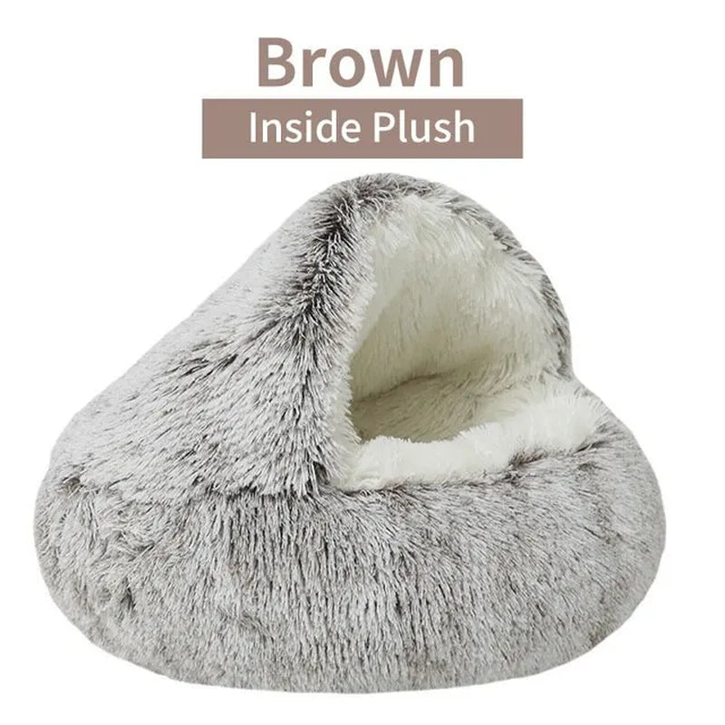 Cozy Cat Cave Bed | Soft Plush Covered Sleeping Nest for Cats & Small Dogs