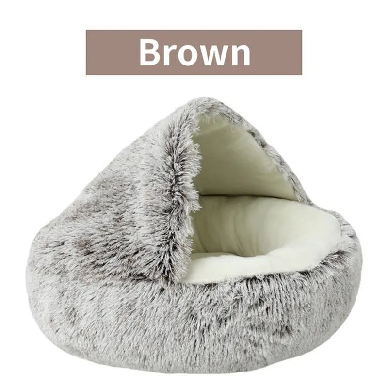 Cozy Cat Cave Bed | Soft Plush Covered Sleeping Nest for Cats & Small Dogs
