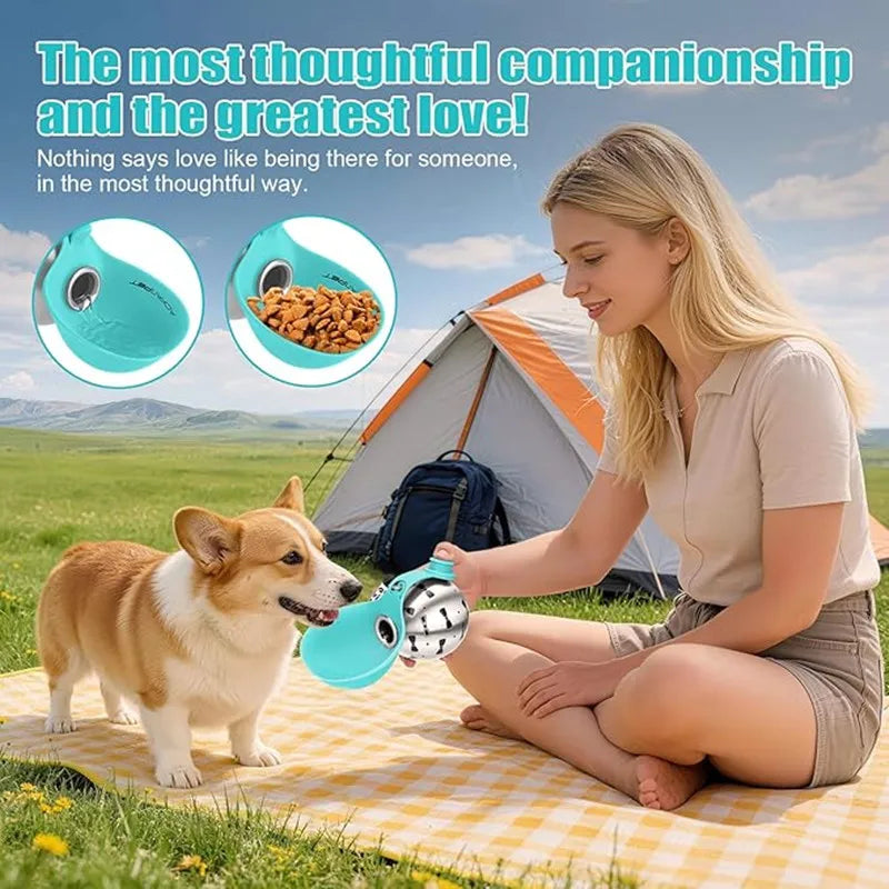 Portable Dog Water Bottle | Stainless Steel No-Spill Travel Water Dispenser with Bowl